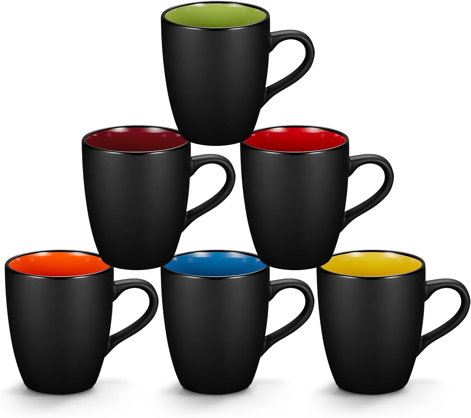 Set of 6 Ceramic Coffee Mugs